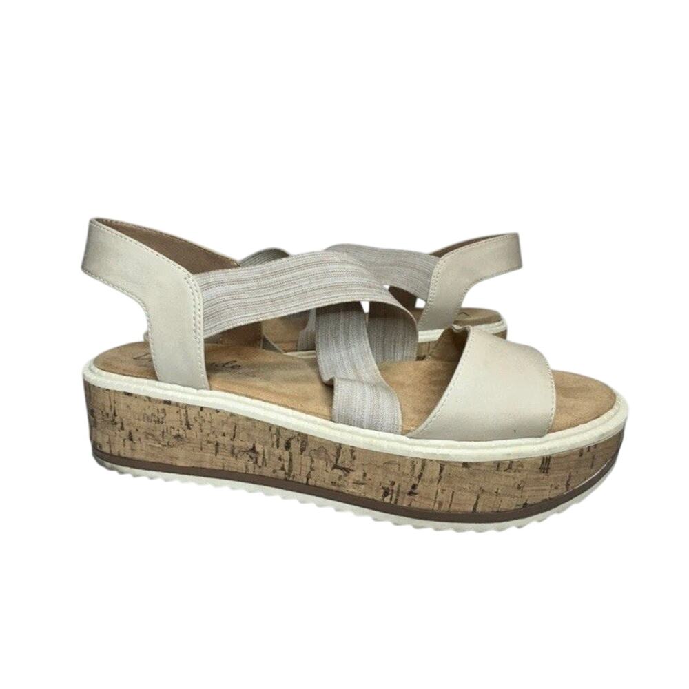 LifeStride Womens Sandals Clementine Wedge Platform Casual Sz 9.5 Stretch Straps